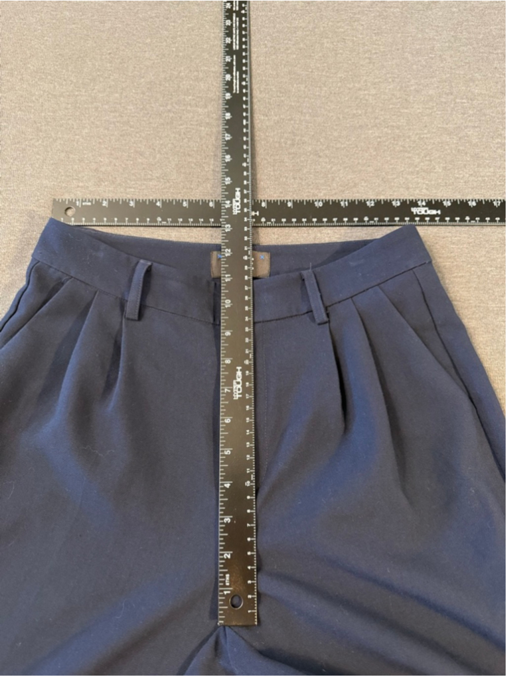 EUC PAIGE Navy Blue Pleated Wide-Leg Trouser Pants size 2 - Picture 6 of 8